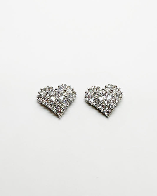 Twinkle Heart Pavé Stud Earrings