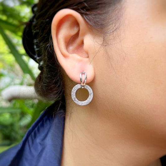 Sparkling Circle Drop Earrings