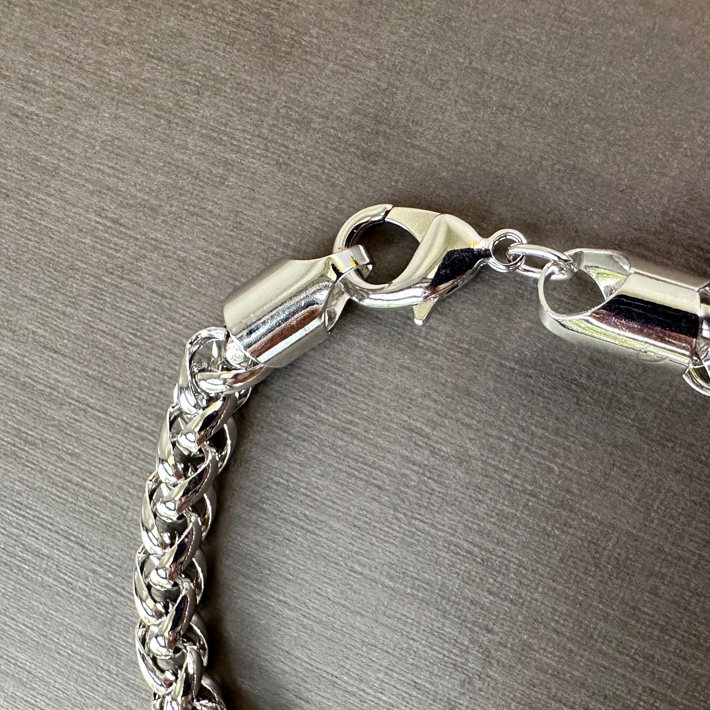 Chunky Woven Chain Bracelet in Whitegold Tone