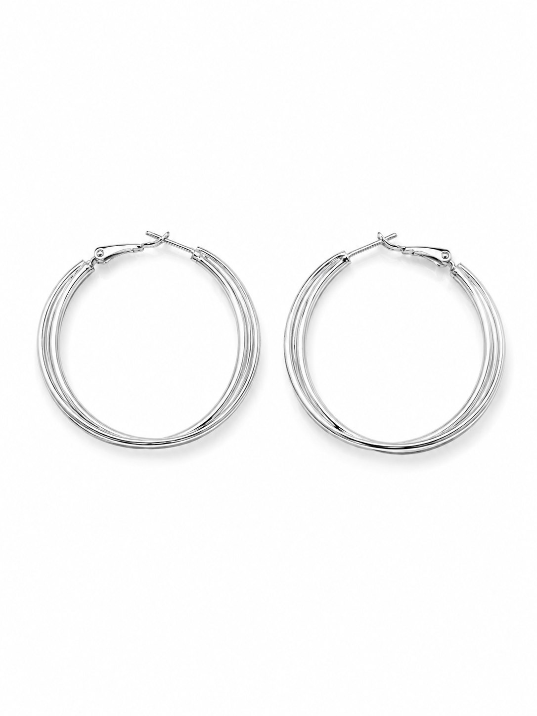 The Intreccio Hoops in White Gold Tone