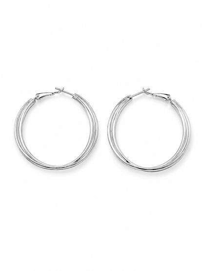 The Intreccio Hoops in White Gold Tone
