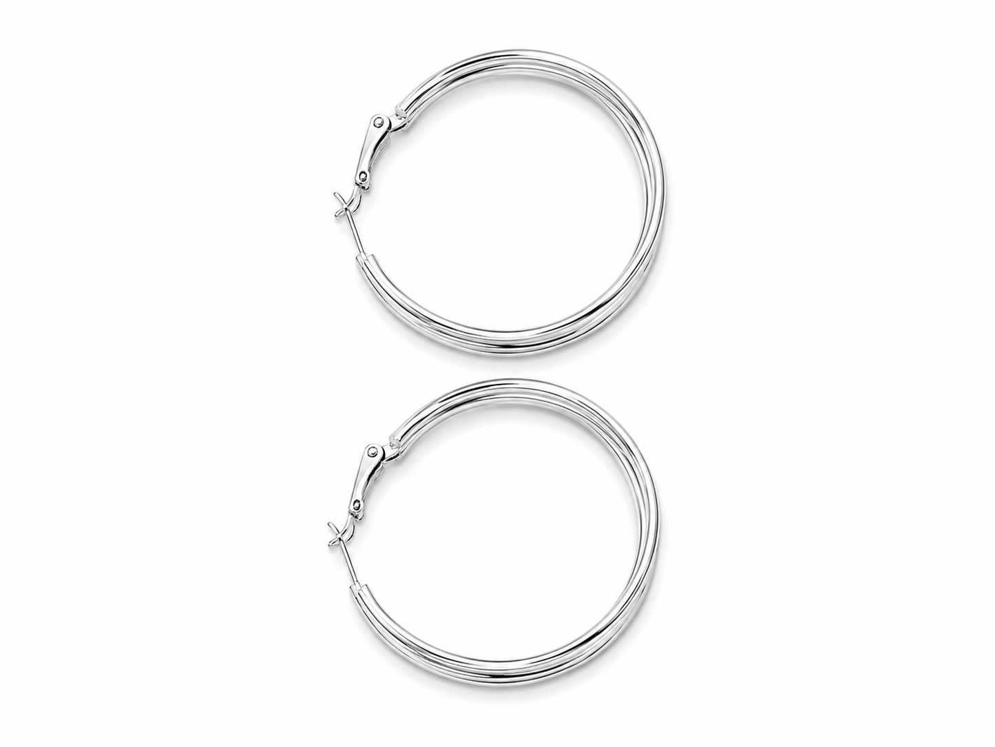 The Intreccio Hoops in White Gold Tone