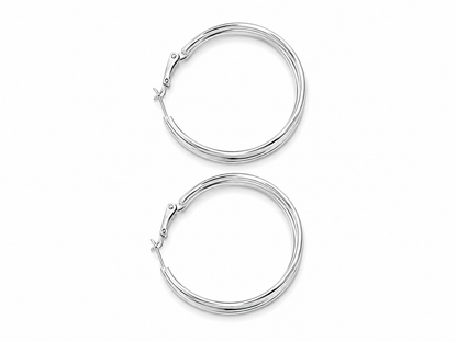 The Intreccio Hoops in White Gold Tone