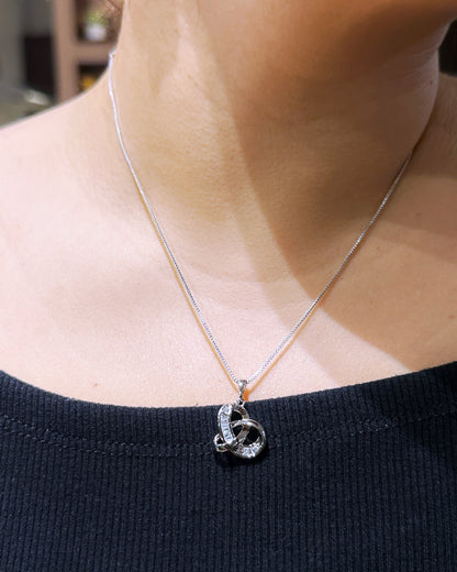 Interlocking Knot Pavé Zirconia Necklace & Earrings Set