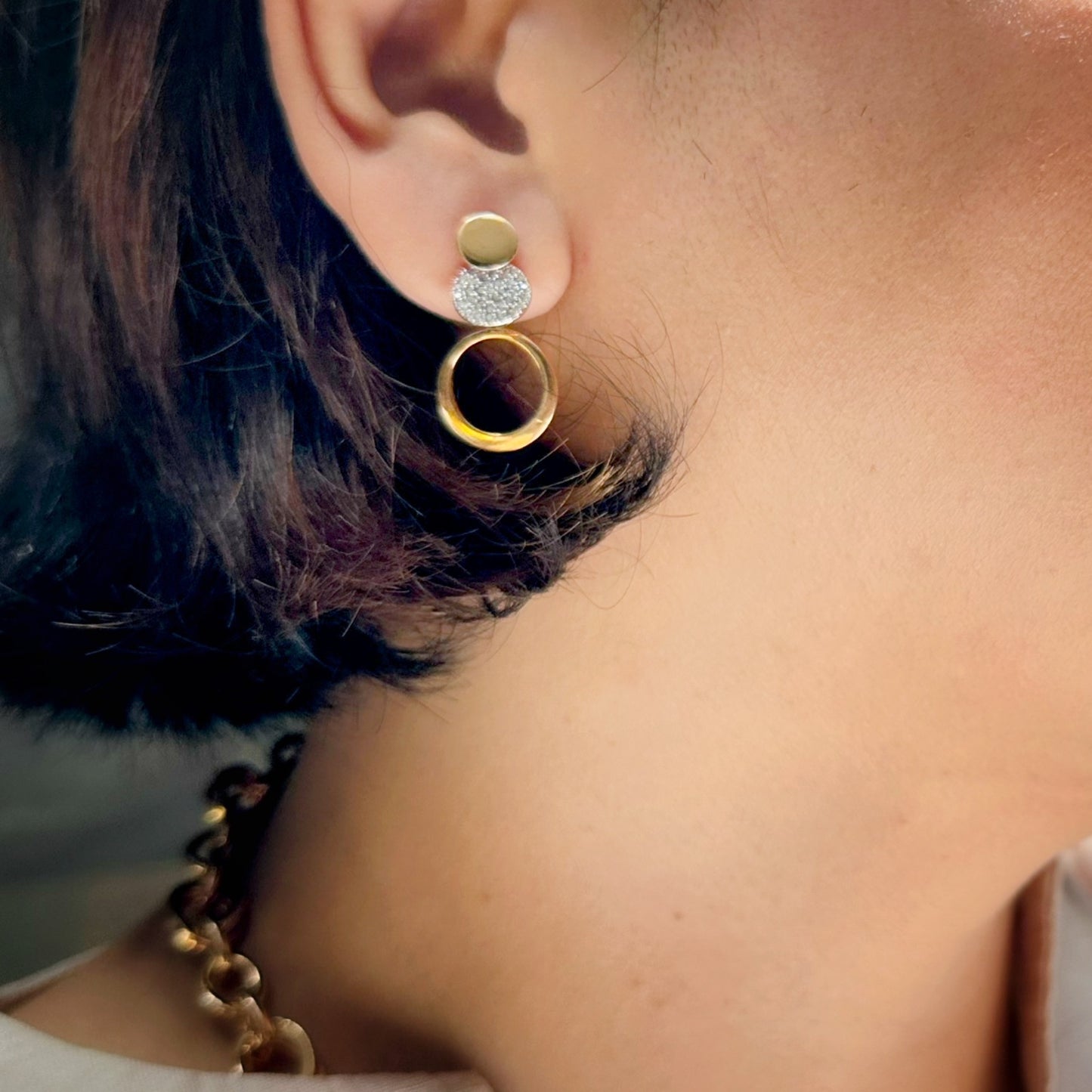 Tiered Circle Drop Earrings