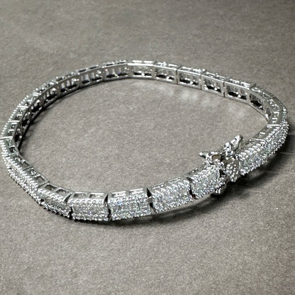 Diamond-Glow Double-Clasp Tennis Bracelet