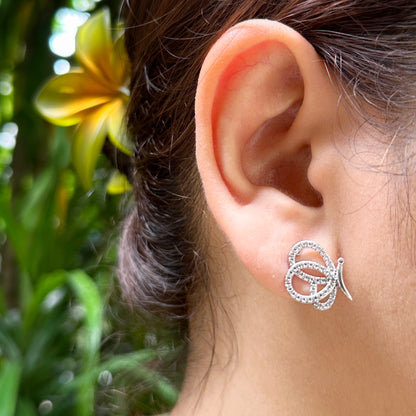 Butterfly Pretzel CZ Stud Earrings