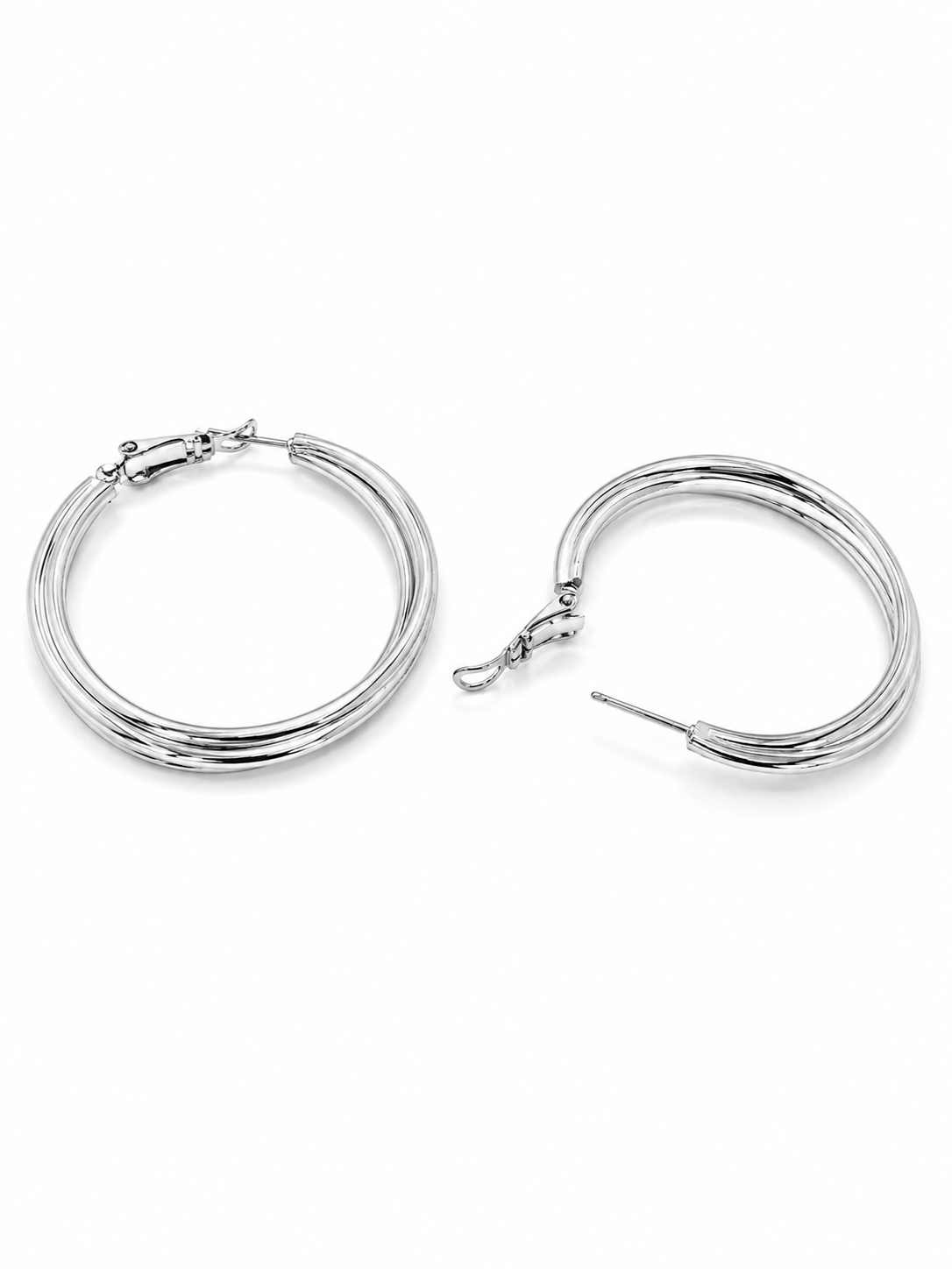 The Intreccio Hoops in White Gold Tone
