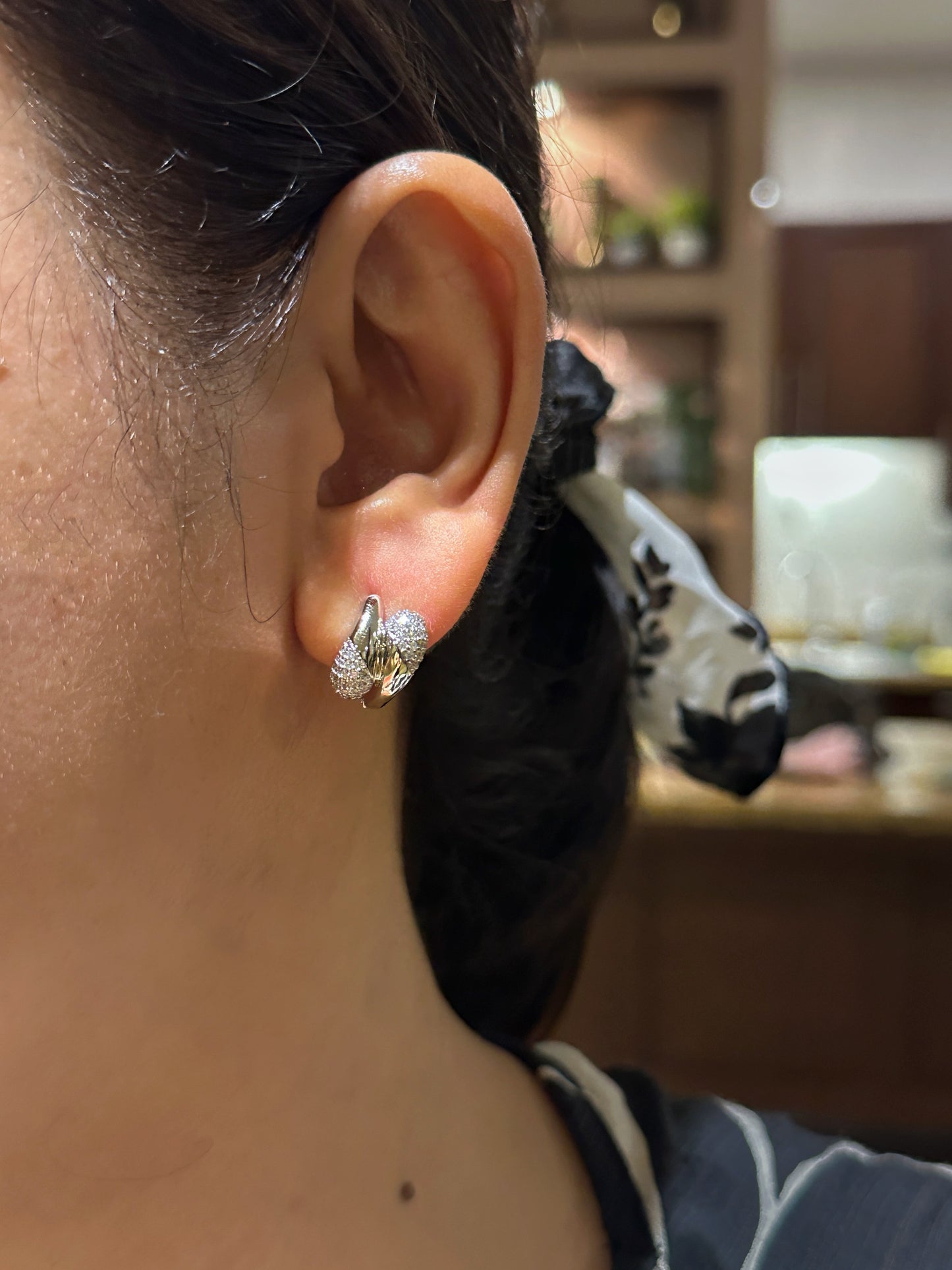 The Serpentina Pavé Huggies