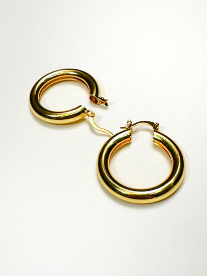 Classic Chunky Hoops in Stainless Steel