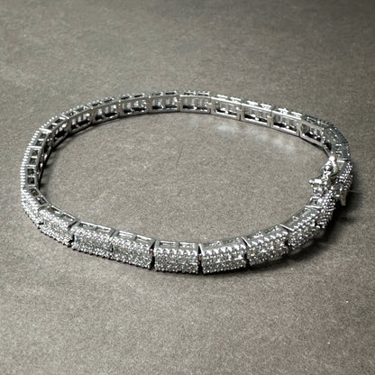 Diamond-Glow Double-Clasp Tennis Bracelet