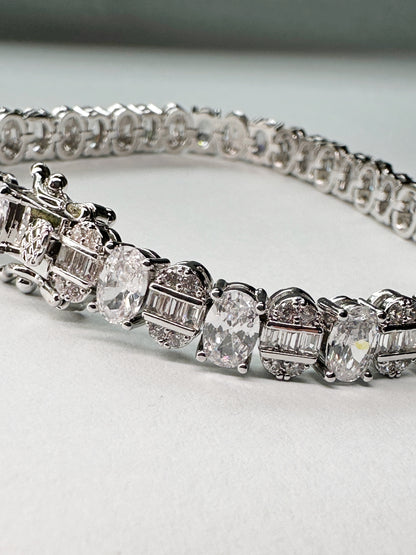 Celeste Oval-Cut Baguette Bracelet