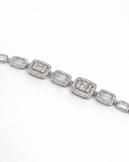The Prism Link Tennis Bracelet in 14K White Gold Tone