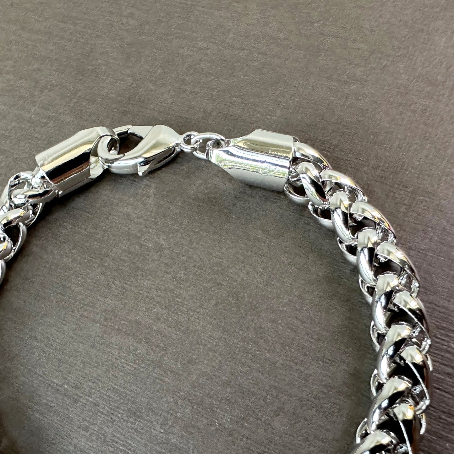 Chunky Woven Chain Bracelet in Whitegold Tone