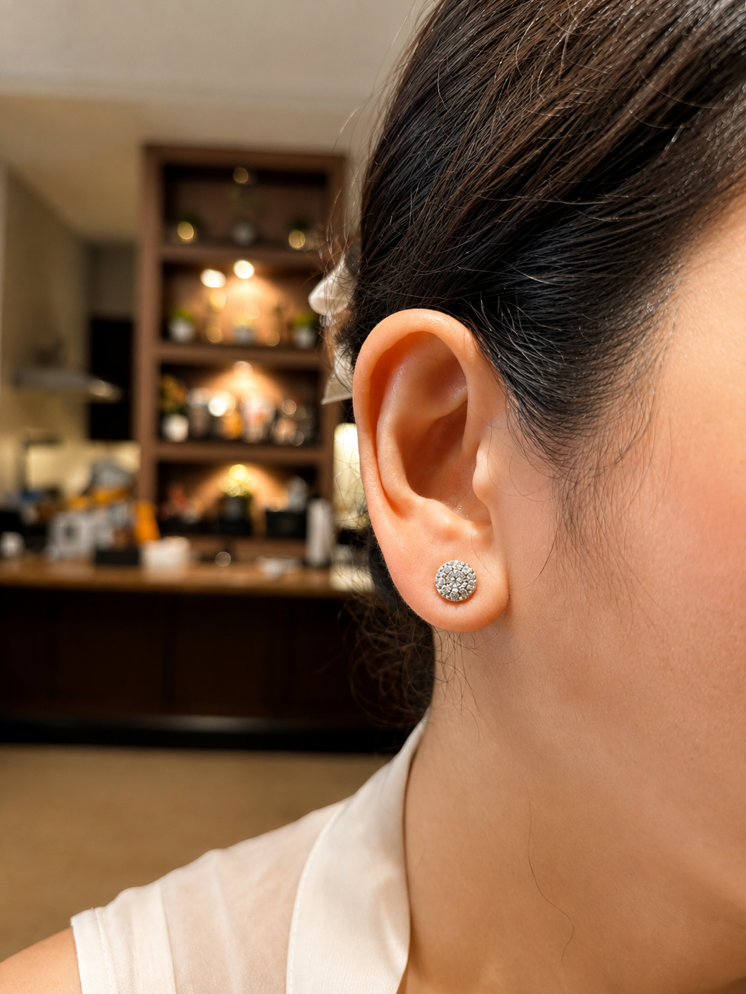 Classic Pavé Cluster Stud Earrings | Premium Zirconia Round Stud Earrings