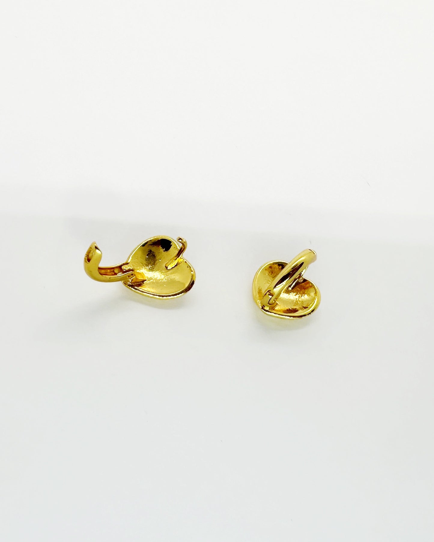 Frosted Heart Huggie Earrings – 18K Gold Dipped