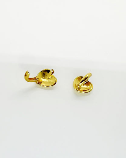 Frosted Heart Huggie Earrings – 18K Gold Dipped