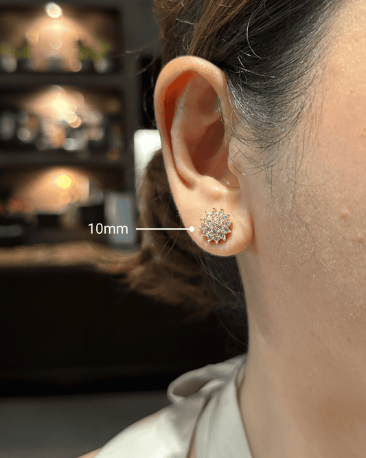 Rosy CZ Stud Earrings in 10mm