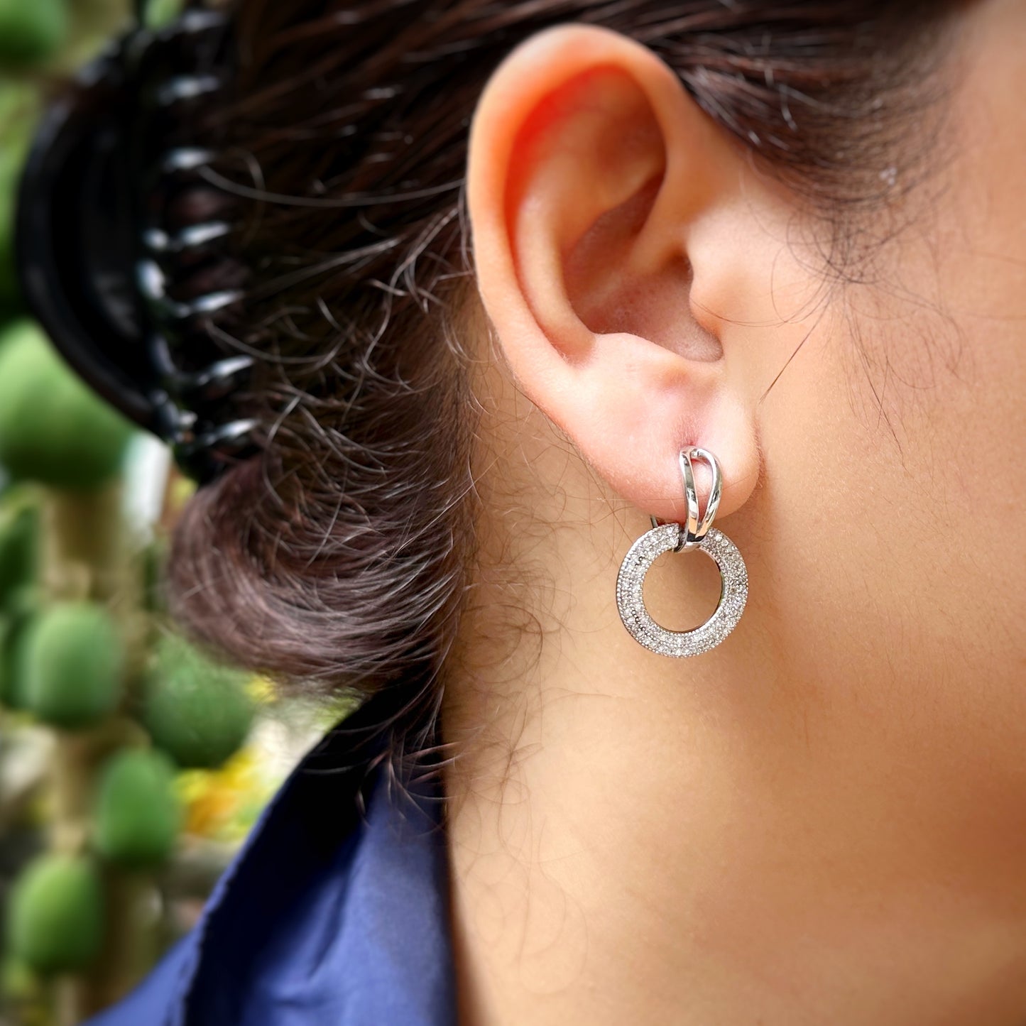 Sparkling Circle Drop Earrings