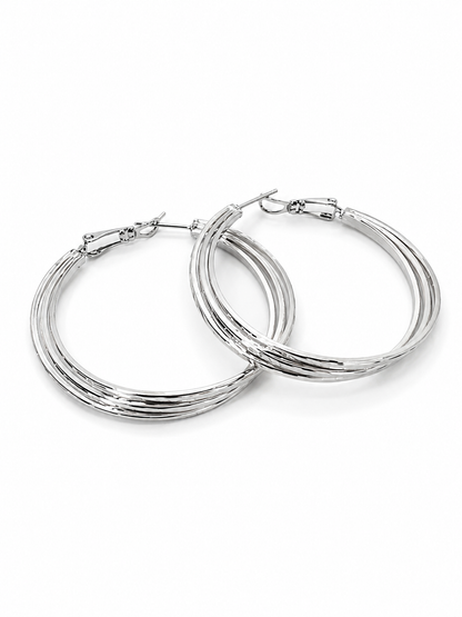 The Intreccio Hoops in White Gold Tone