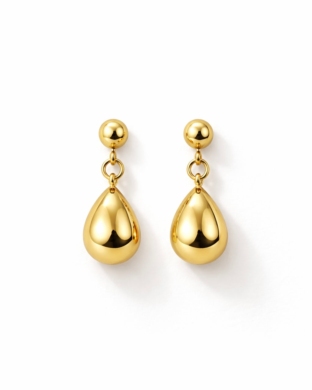 Classic Teardrop Drop Earrings – Gold Stainless Steel | Push Pin Lock