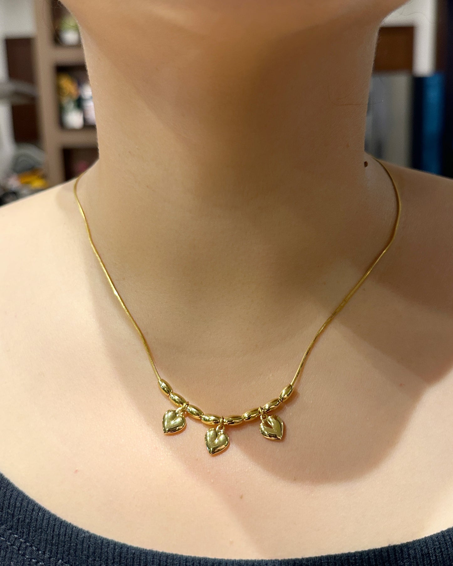 Trinity Heart Pendant Necklace – 3 Hearts