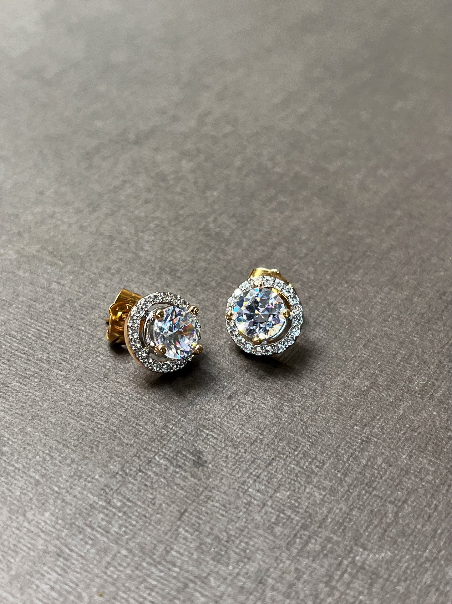 Tiffany Style Halo Stud Earrings