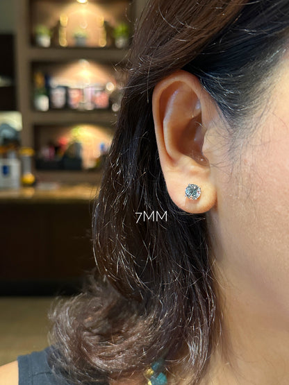 Classic Round Cut Brilliant Zirconia Stud Earrings