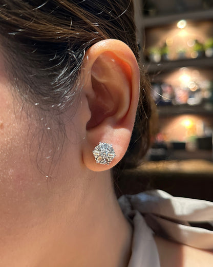 Snowflake Crystalline CLOY-Inspired Cluster Studs | 10mm | Premium Zirconia