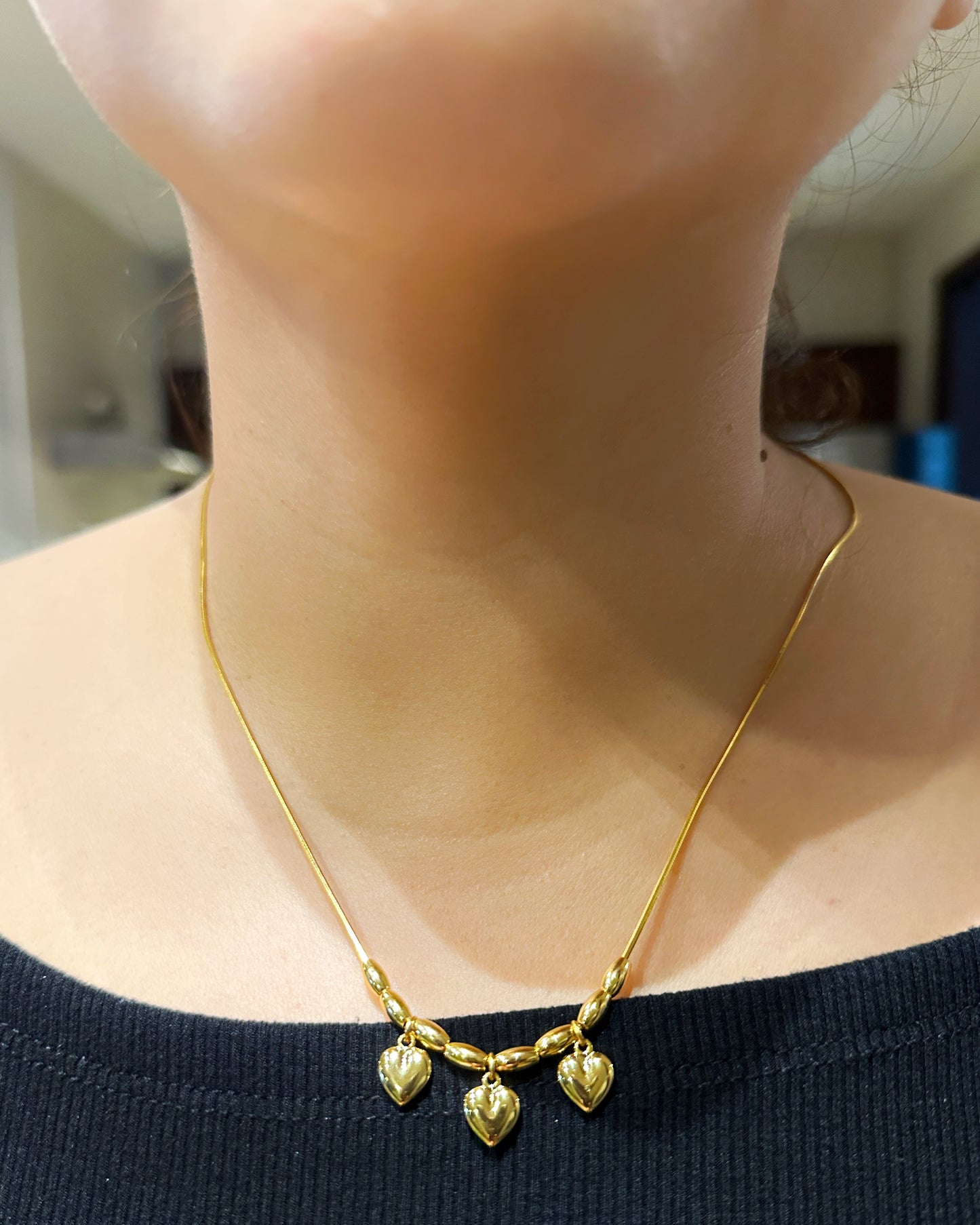 Trinity Heart Pendant Necklace – 3 Hearts