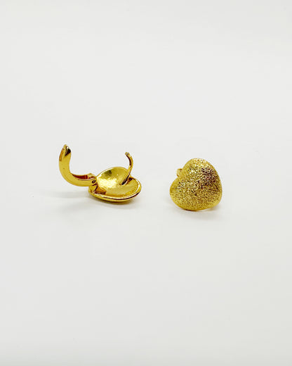 Frosted Heart Huggie Earrings – 18K Gold Dipped