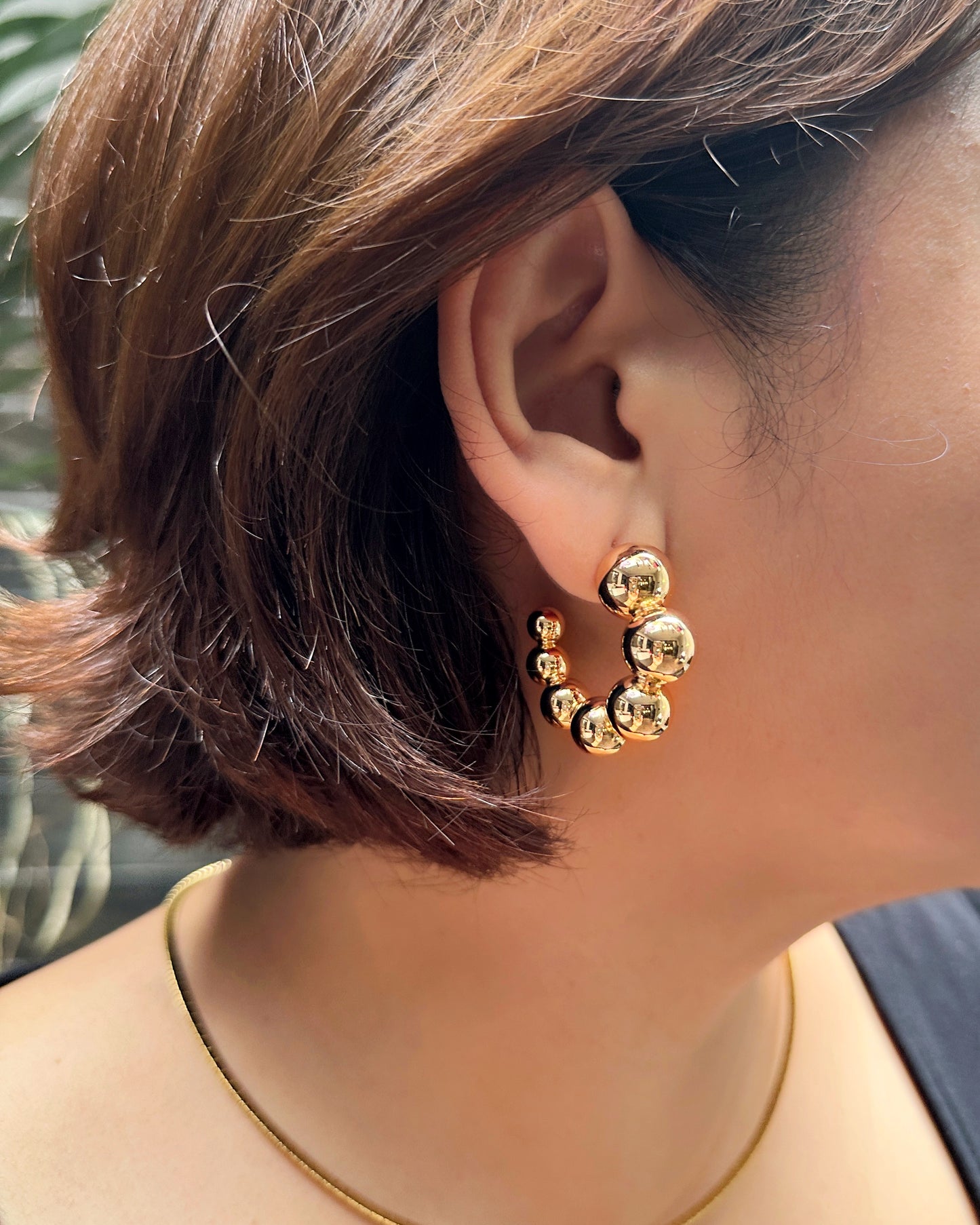 Chunky Statement Beaded Hoop Earrings