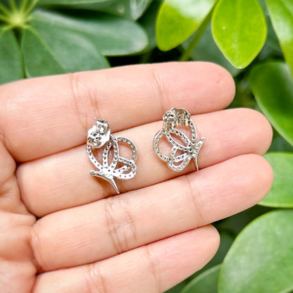 Butterfly Pretzel CZ Stud Earrings