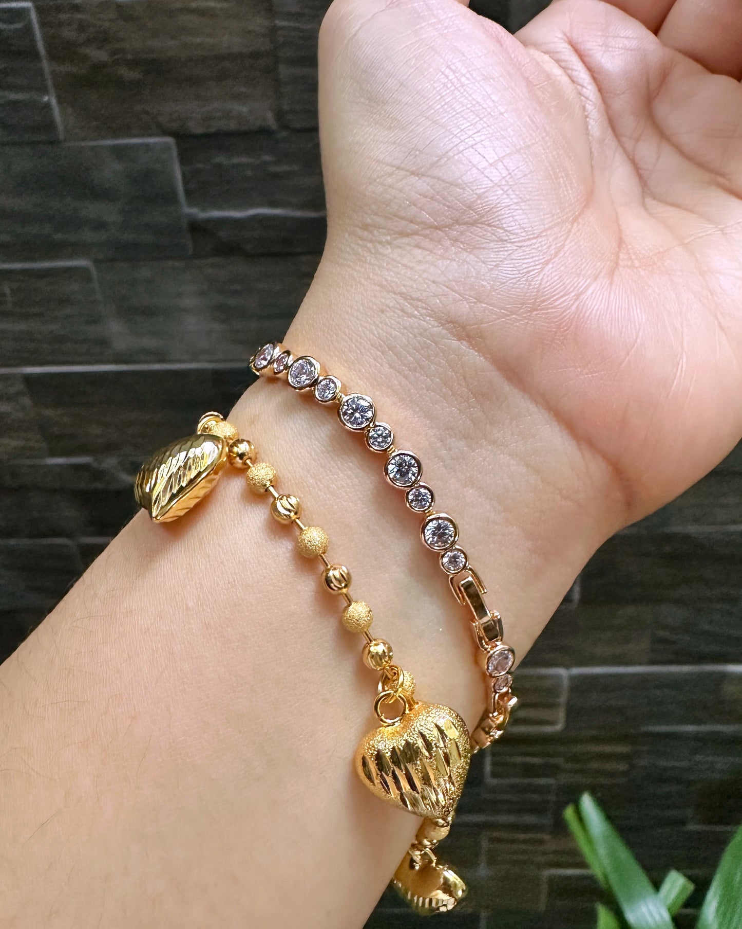 The Staccato Link Bezel Tennis Bracelet in 14K Gold Tone | Premium-grade Zirconia