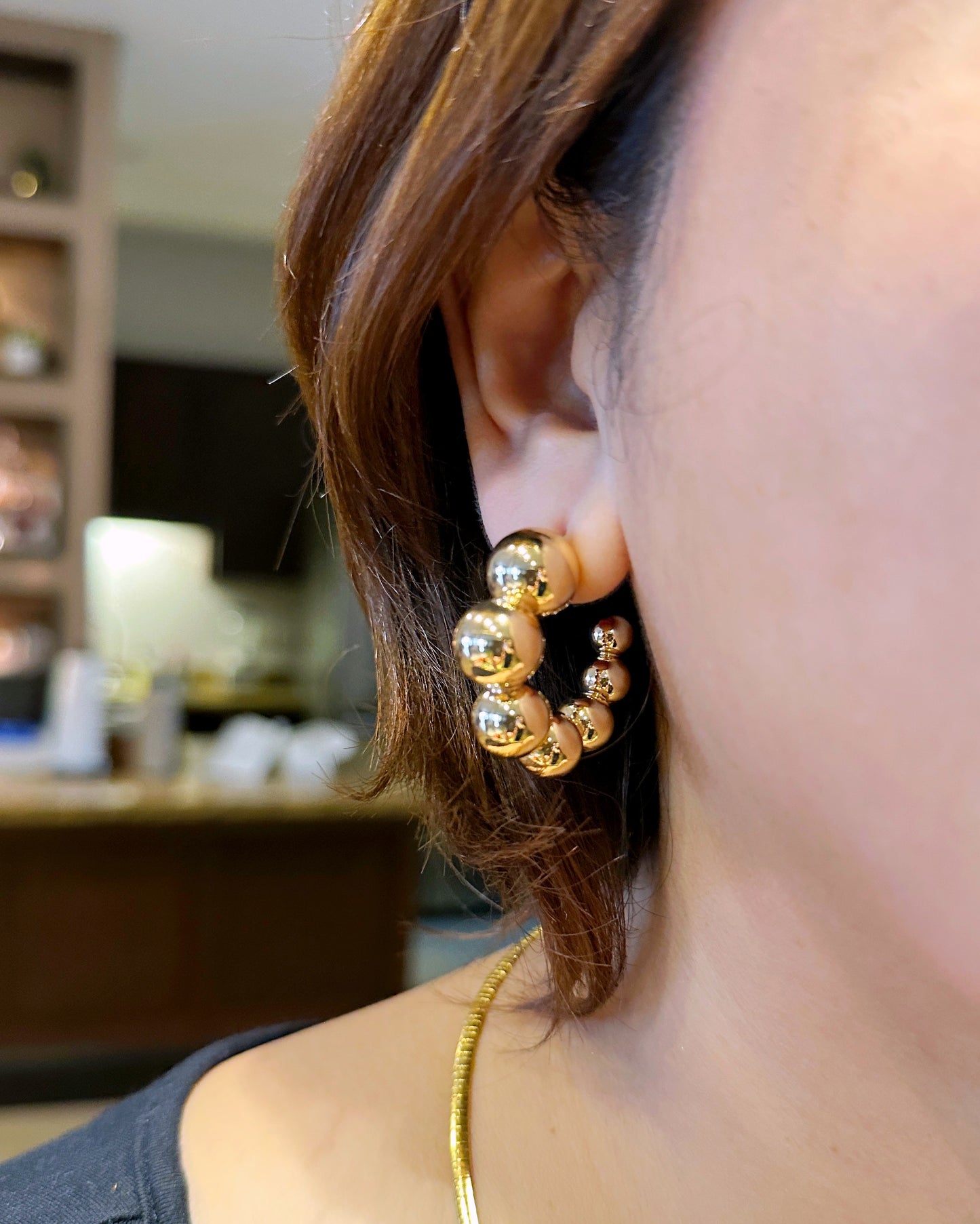 Chunky Statement Beaded Hoop Earrings