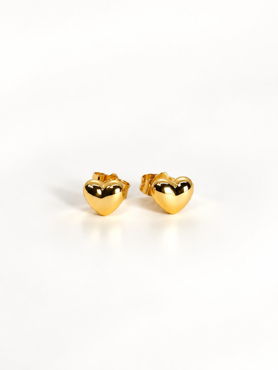 Petite Bubble Heart Stud Earrings in 18K Gold-Plated Stainless Steel