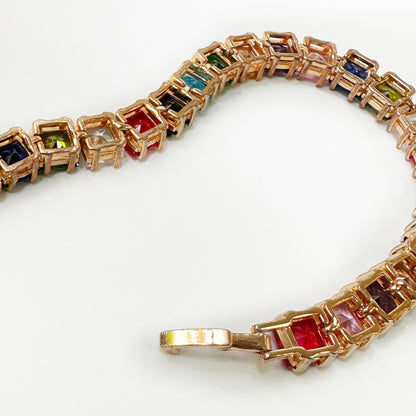 Multicolor Gemstone Tennis Bracelet