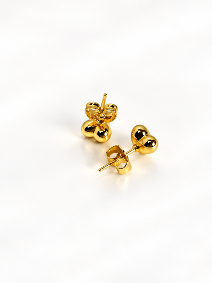 Petite Bubble Heart Stud Earrings in 18K Gold-Plated Stainless Steel