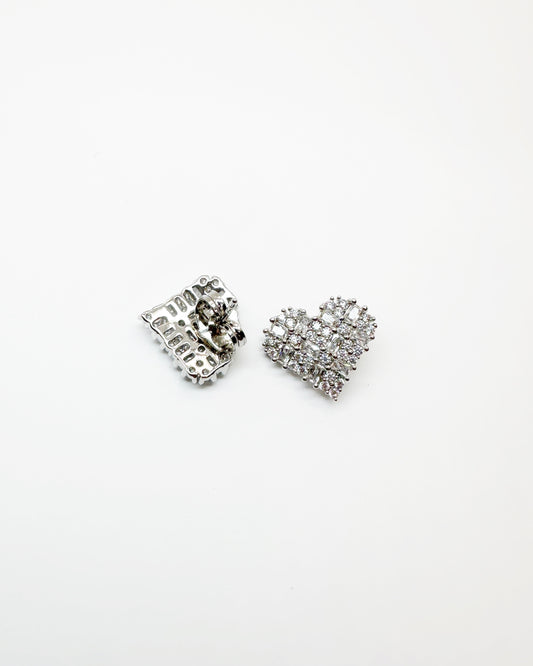 Twinkle Heart Pavé Stud Earrings