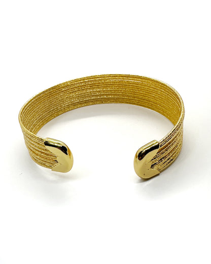 Layered Strand Gold Cuff & Ring Set