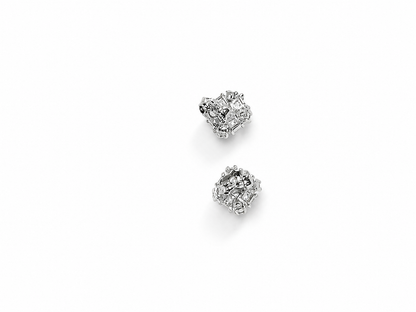 Princess Cut Illusion Cluster Zirconia Stud Earrings in 9mm