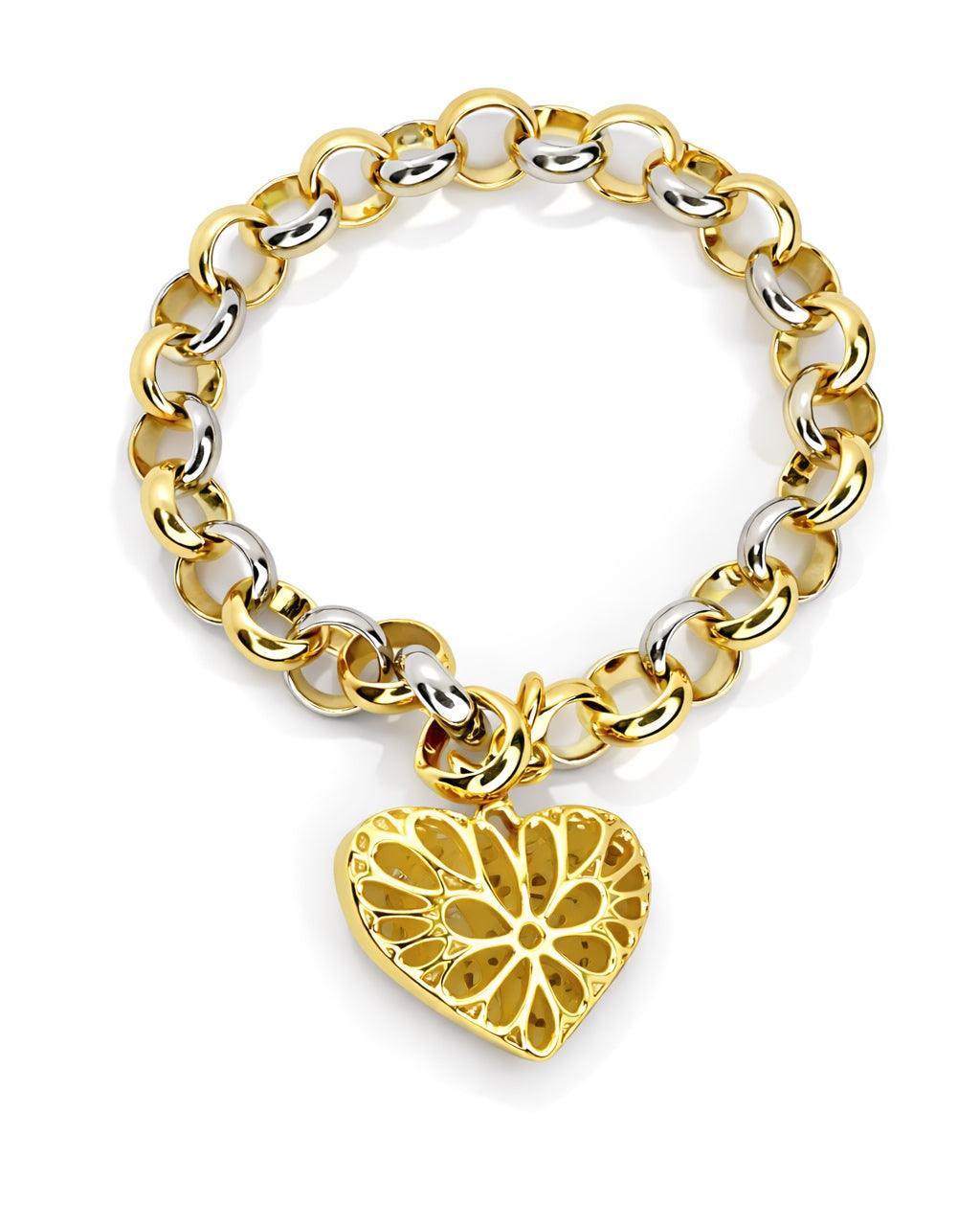 Heart of Gold Sparkling Charm Bracelet