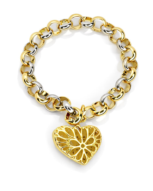 Heart of Gold Sparkling Charm Bracelet