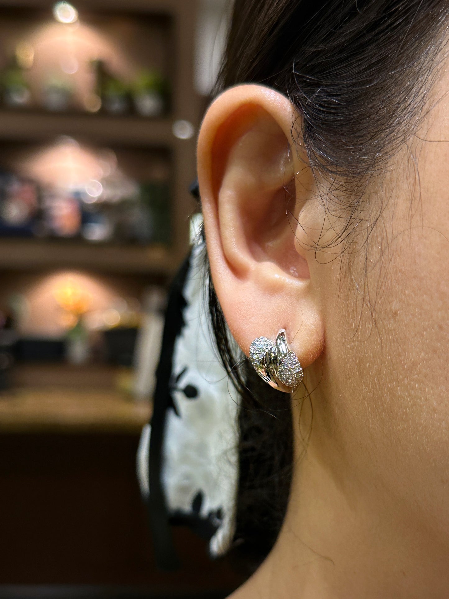 The Serpentina Pavé Huggies