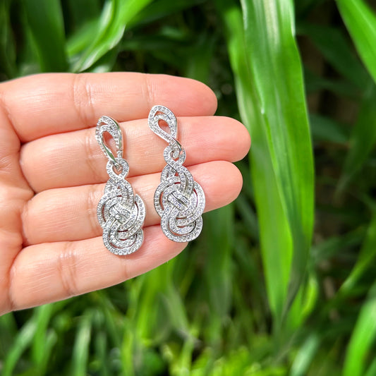 Radiant Infinity Knot Dangling Earrings