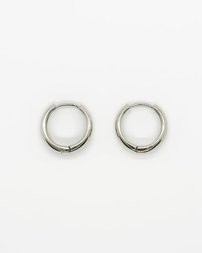 Cashew huggie earrings in 18K white gold dipped silver-tone finish