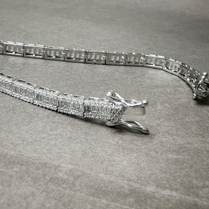 Diamond-Glow Double-Clasp Tennis Bracelet