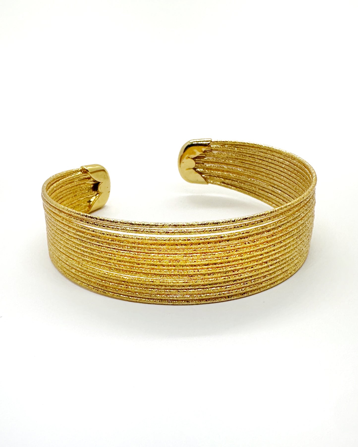 Layered Strand Gold Cuff & Ring Set