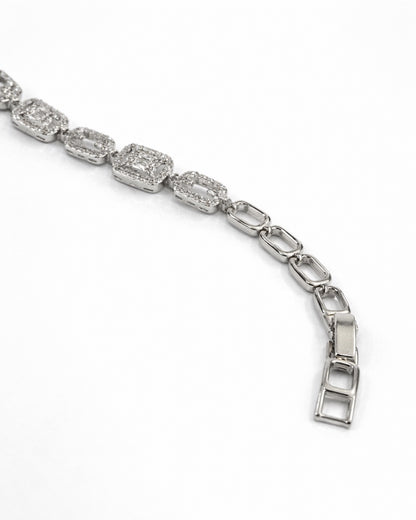 The Prism Link Tennis Bracelet in 14K White Gold Tone