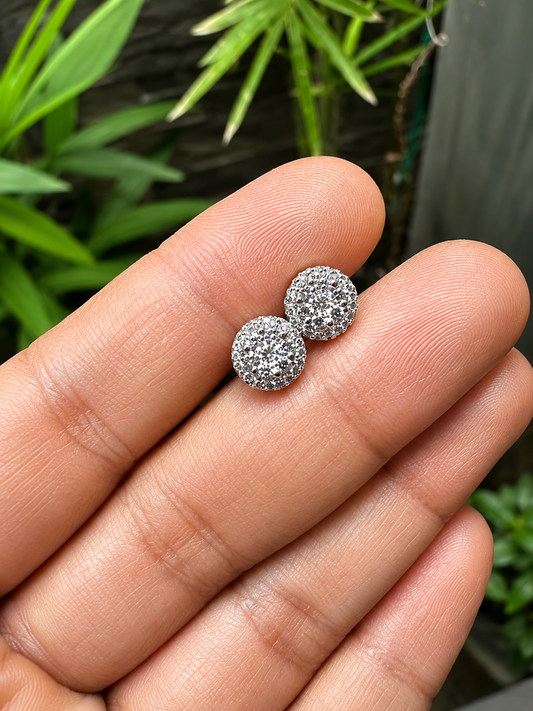 Classic Pavé Cluster Stud Earrings | Premium Zirconia Round Stud Earrings
